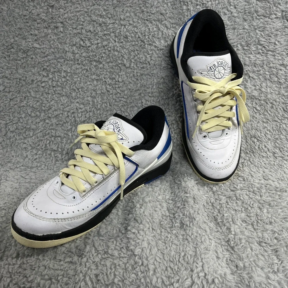 Jordan Air Jordan 2 Retro Low Mens Sneakers 8.5‎ White Blue Leather DX4401-104